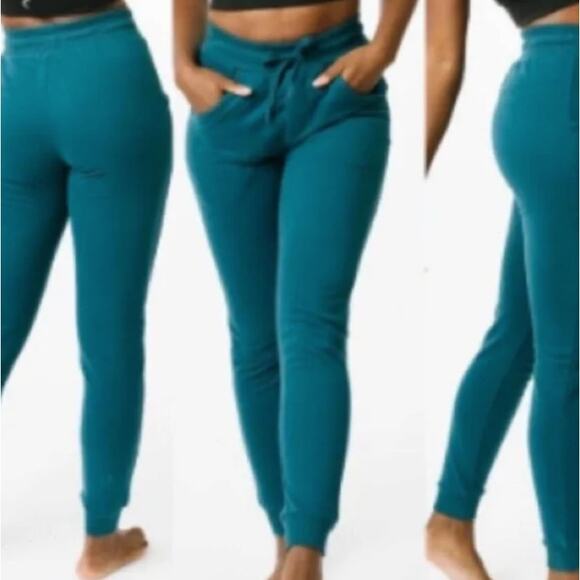 ZYIA Active Sleepover Sweats Joggers in Emerald Teal Blue, Small - Picture 2 of 10